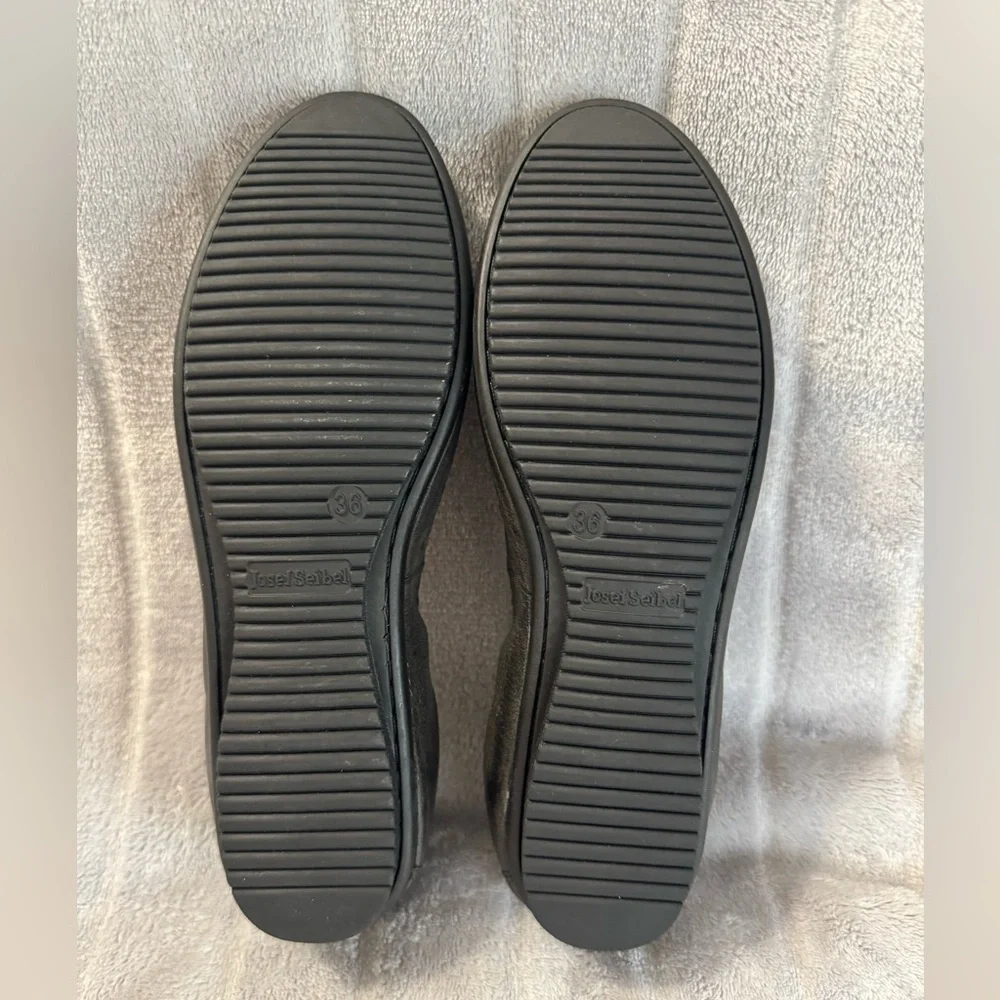 Josef Seibel Pippa 29 Nesty Oil Black Leather Ballerina Flats EU 36 US 5 to 5.5